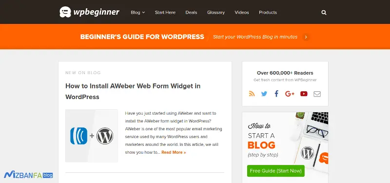 وردپرس بگینر WPBeginner معروف ترین سایت های وردپرس خارجی