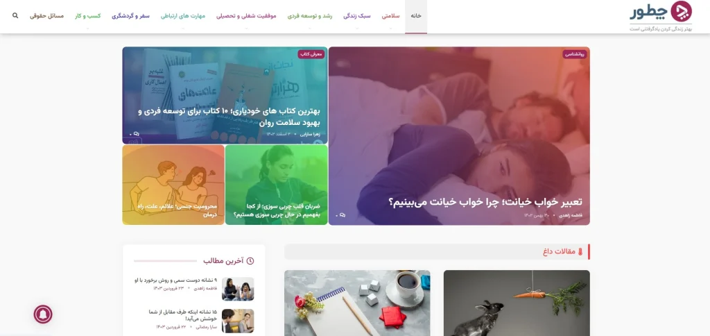 وب سایت چطور
یکی از معروف ترین سایت های وردپرس فارسی